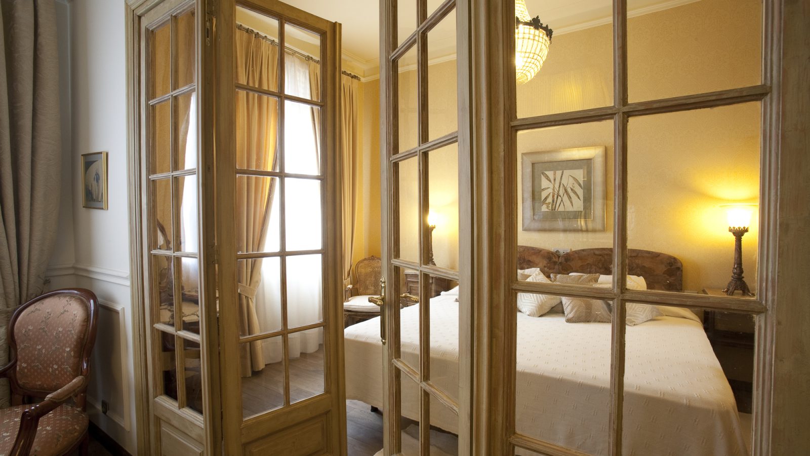 A bedroom in the Via Laietana apartment in Barcelona's Gothic Quarter